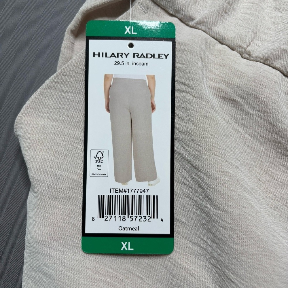 Hilary Radley Women's Wide Leg Crinkle Pants Bundle XL Elastic Pull On Coastal - Picture 5 of 10